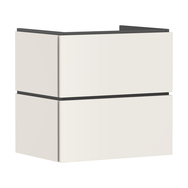 Szafka pod umywalkę wiszącą z 2 szufladami PushOpen 630/470 Piaskowy Beż Matowy Xilesa E HANSGROHE 54294780