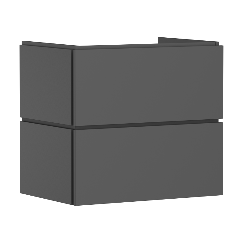 Szafka pod umywalkę wiszącą z 2 szufladami PushOpen 680/470 Szary Łupek Matowy Xilesa E HANSGROHE 54295760