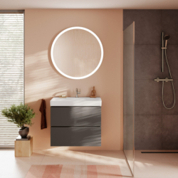 Szafka pod umywalkę wiszącą z 2 szufladami PushOpen 780/470 Szary Łupek Matowy Xilesa E HANSGROHE 54296760