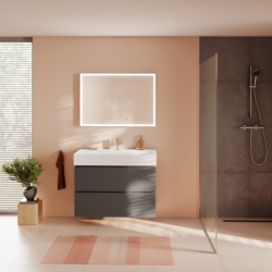 Szafka pod umywalkę wiszącą z 2 szufladami PushOpen 980/470 Szary Łupek Matowy Xilesa E HANSGROHE 54297760