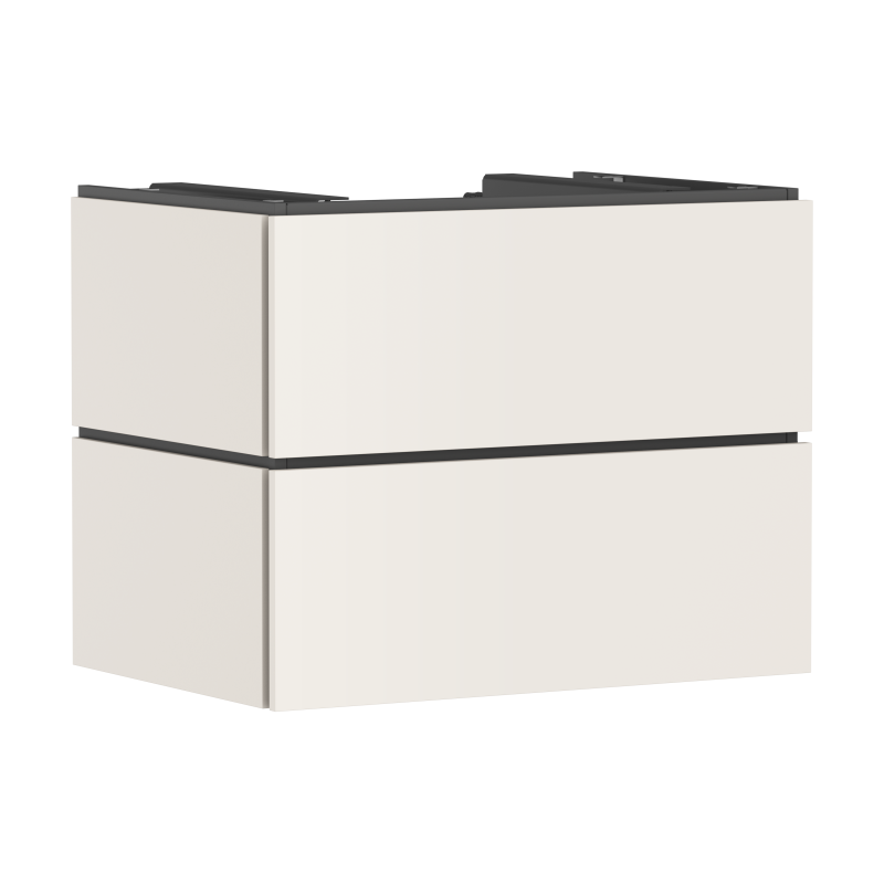 Szafka pod umywalkę wpuszczaną w blat/nablatową z 2 szufladami PushOpen 780/550 Piaskowy Beż Matowy Xilesa E HANSGROHE 54300780