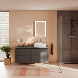 Szafka pod umywalkę wpuszczaną w blat/nablatową z 4 szufladami 1375/550 Szary Łupek Matowy Xilesa E HANSGROHE 54305760