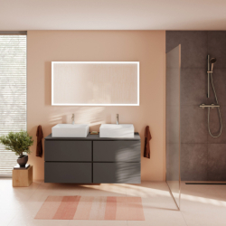 Szafka pod umywalkę wpuszczaną w blat/nablatową z 4 szufladami 1375/550 Szary Łupek Matowy Xilesa E HANSGROHE 54305760