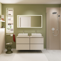 Szafka pod umywalkę wpuszczaną w blat/nablatową z 4 szufladami 1375/550 Piaskowy Beż Matowy Xilesa E HANSGROHE 54305780