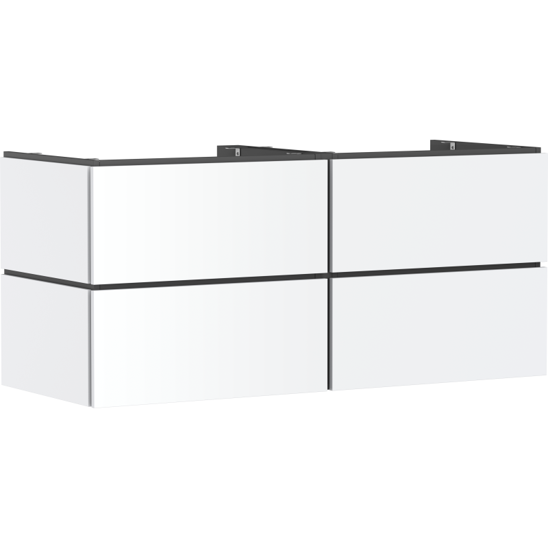 Szafka pod umywalkę wpuszczaną w blat/nablatową z 4 szufladami PushOpen 1375/550 Biały Matowy Xilesa E HANSGROHE 54306700