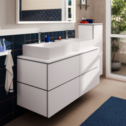 Szafka pod umywalkę wpuszczaną w blat/nablatową z 4 szufladami PushOpen 1375/550 Biały Matowy Xilesa E HANSGROHE 54306700