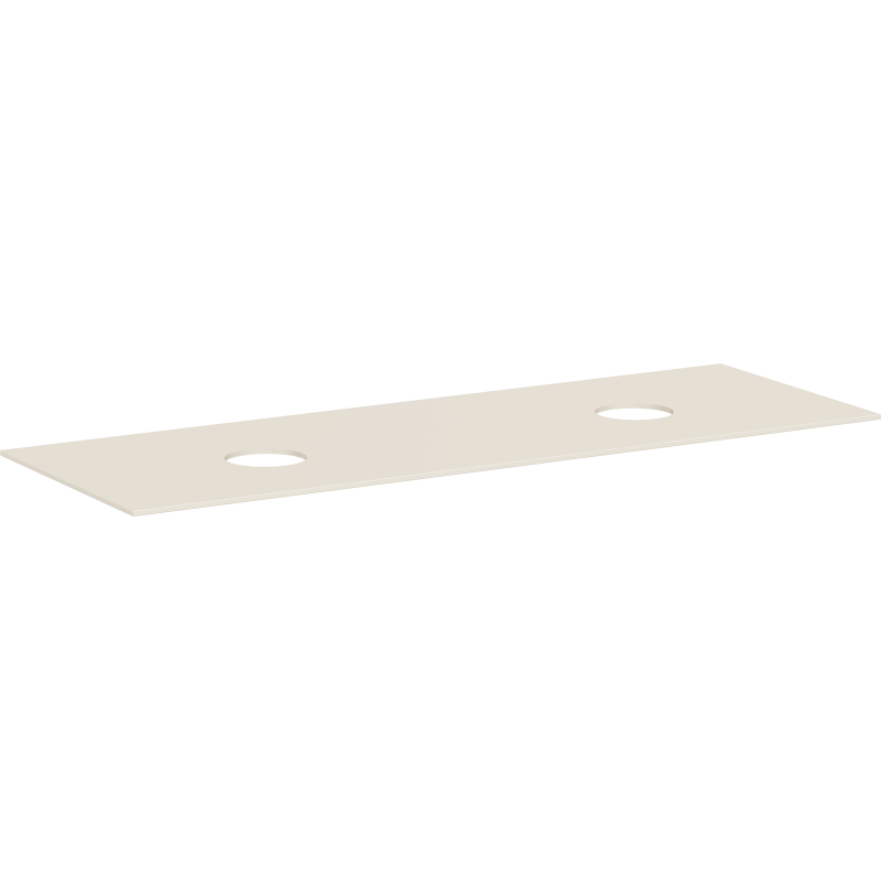 Blat 1570/550 z wycięciami pod 2 umywalki nablatowe bez otworu na baterię Piaskowy Beż Matowy Xevolos E HANSGROHE 54335780