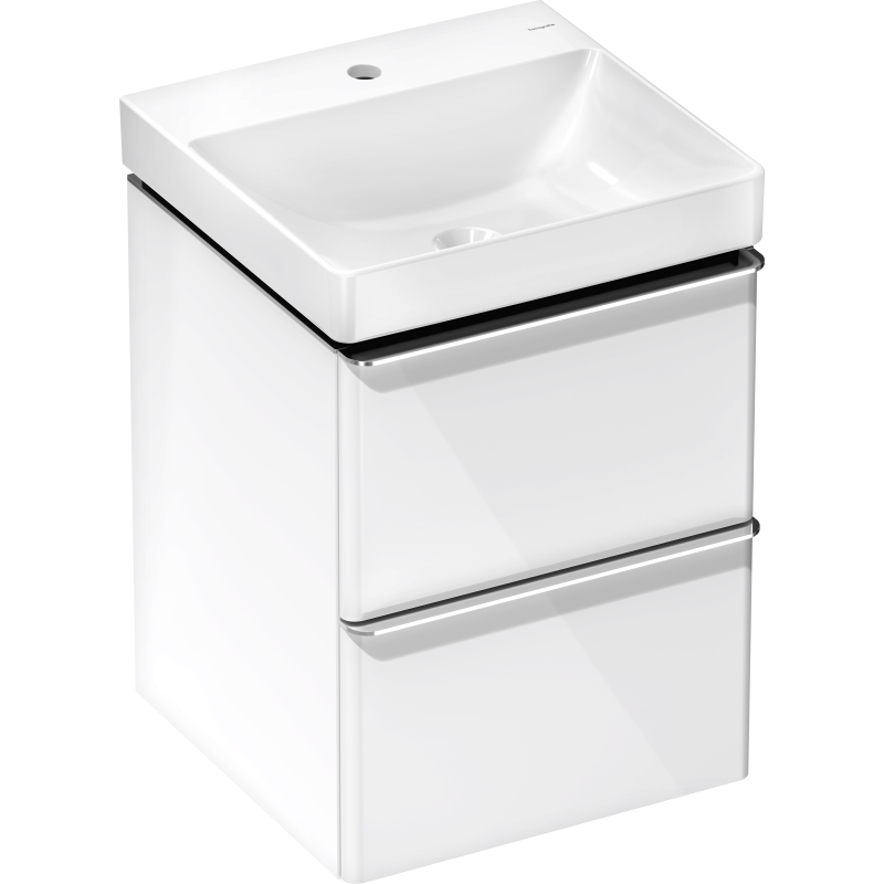 Zestaw mała umywalka wisząca z 2 szufladami 480/475, Biały Wysoki Połysk Xelu Q HANSGROHE 54368000