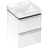 Zestaw mała umywalka wisząca z 2 szufladami 480/475, Biały Wysoki Połysk Xelu Q HANSGROHE 54368000