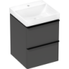 Zestaw mała umywalka wisząca z szafką z 2 szufladami 480/475, Szary Diament Matowy Xelu Q HANSGROHE 54369670
