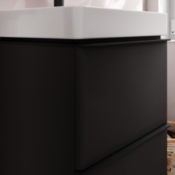 Zestaw mała umywalka wisząca z szafką z 2 szufladami 480/475, Szary Diament Matowy Xelu Q HANSGROHE 54369670