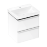 Zestaw umywalka wisząca z szafką z 2 szufladami 580/475, Biały Wysoki Połysk Xelu Q HANSGROHE 54371000
