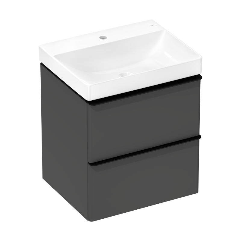 Zestaw umywalka wisząca z szafką z 2 szufladami 580/475, Szary Diament Matowy Xelu Q HANSGROHE 54372670