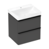 Zestaw umywalka wisząca z szafką z 2 szufladami 580/475, Szary Diament Matowy Xelu Q HANSGROHE 54372670