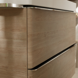 Zestaw umywalka wisząca z półką po lewej stronie z szafką z 2 szufladami 780/475, Naturalny Dąb Xelu Q HANSGROHE 54379000