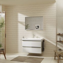 Zestaw umywalka wisząca z szafką z 2 szufladami 980/475, Biały Wysoki Połysk Xelu Q HANSGROHE 54383000