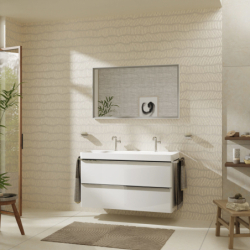 Zestaw umywalka wisząca z szafką z 2 szufladami 1180/475, Biały Wysoki Połysk Xelu Q HANSGROHE 54386000