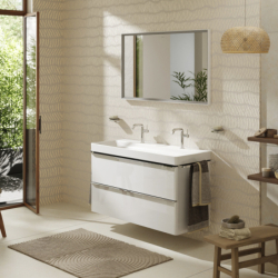 Zestaw umywalka wisząca z szafką z 2 szufladami 1180/475, Biały Wysoki Połysk Xelu Q HANSGROHE 54386000