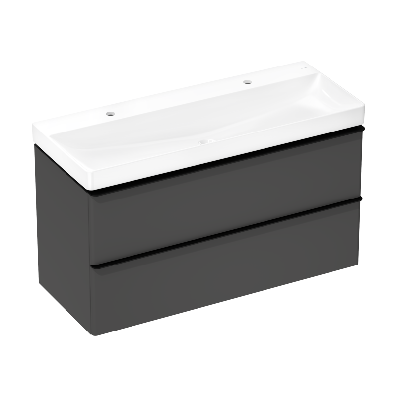 Zestaw umywalka wisząca z szafką z 2 szufladami 1180/475, Szary Diament Matowy Xelu Q HANSGROHE 54387670