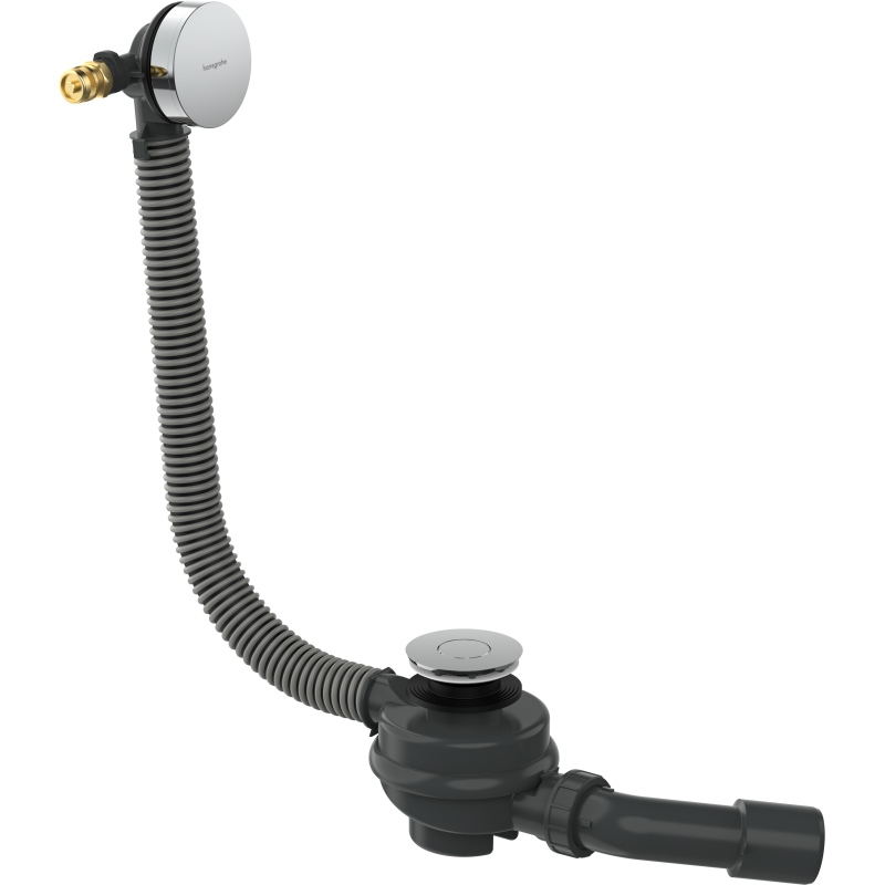 Kompletny syfon wannowy z napełnianiem przez przelew Chrom Exafill HANSGROHE 58130000