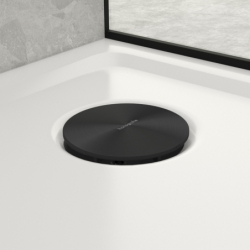 Element zewnętrzny syfonu do brodzika prysznicowego Czarny Chrom Szczotkowany RainDrain Staro HANSGROHE 60058340