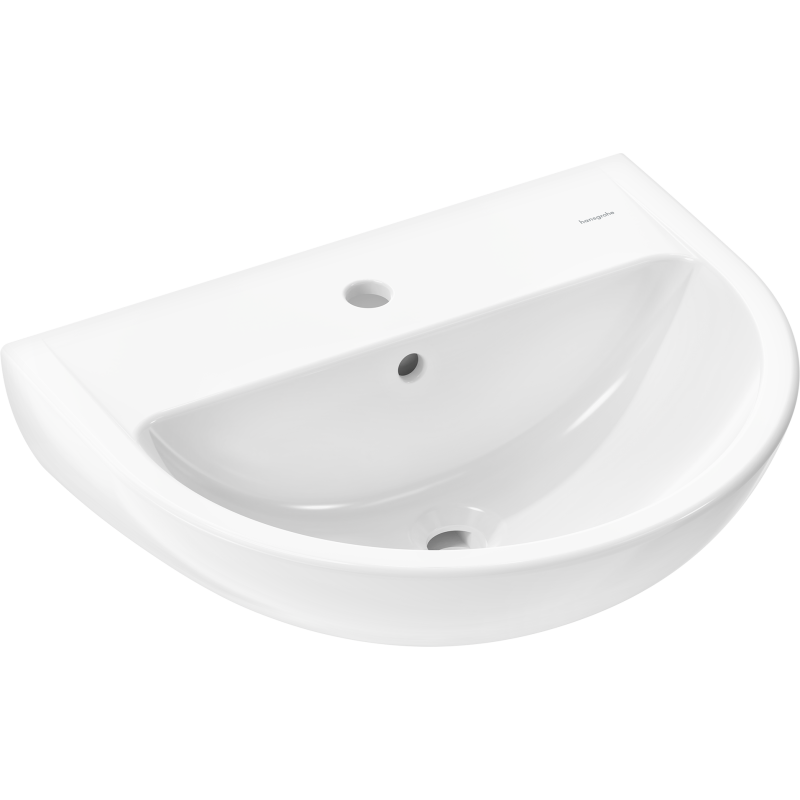 Umywalka wisząca 550/450 z otworem na baterię, z przelewem Biały GladeLake S HANSGROHE 60101450