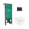 Set stelaż podtynk. iFrame przycisk Element E i miską WC EluPura S z deską WC Czarny mat Elupura S HANSGROHE 60303670