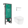 Set stelaż podtynk. iFrame przycisk Element E i miską WC EluPura S z deską WC Biały mat Elupura S HANSGROHE 60303700