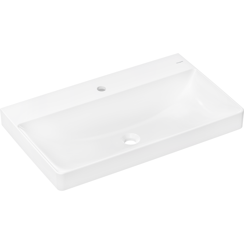 Umywalka wisząca 800/480 z otworem na baterię, bez przelewu Biały Xelu Q HANSGROHE 60318450