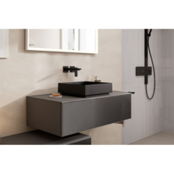 Umywalka nablatowa 400/400 bez otworu na baterię, bez przelewu Czarny Matowy Xuniva Evo E HANSGROHE 60324670