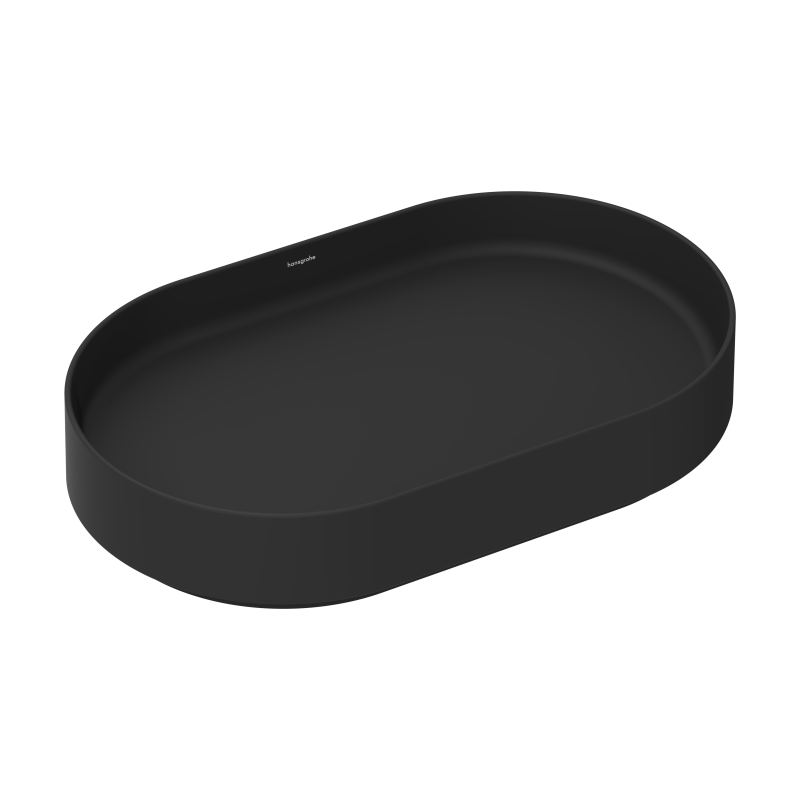 Umywalka nablatowa 650/400 bez otworu na baterię, bez przelewu Czarny Matowy Xuniva Evo U HANSGROHE 60325670