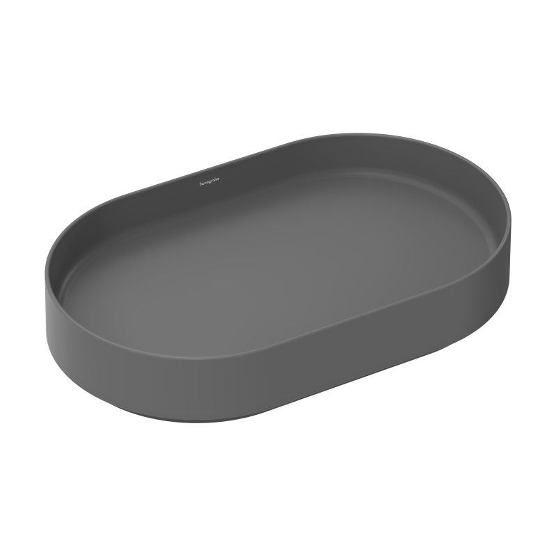 Umywalka nablatowa 650/400 bez otworu na baterię, bez przelewu Szary Łupek Matowy Xuniva Evo U HANSGROHE 60325760