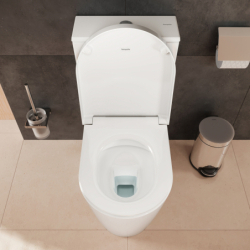 Miska kompaktowa WC 640, przyścienna, odpływ poziomy/pionowy, AquaFall Flush, SmartClean Biały EluPura S HANSGROHE 61163450