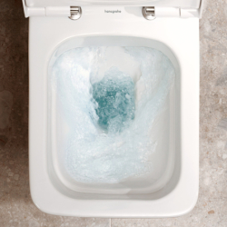 Miska kompaktowa WC 640, przyścienna, odpływ poziomy/pionowy, AquaFall Flush, SmartClean Biały EluPura Q HANSGROHE 61164450