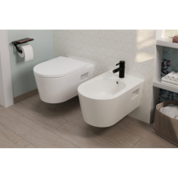 Jednouchwytowa bateria bidetowa z kompletem odpływowym z cięgłem Czarny Matowy Zesis S HANSGROHE 74200670