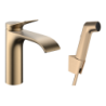 Bateria umywalkowa 110 z główką Bidette i wężem 160 cm, kpl odpływowy Push-Open Brąz Szczotkowany Vivenis HANSGROHE 75210140