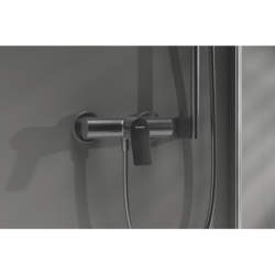 Jednouchwytowa bateria prysznicowa Original, natynkowa Czarny Chrom Szczotkowany Vivenis HANSGROHE 75623340