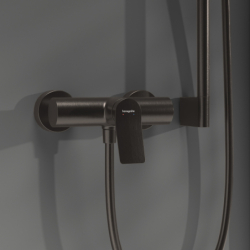 Jednouchwytowa bateria prysznicowa Original, natynkowa Czarny Chrom Szczotkowany Vivenis HANSGROHE 75623340