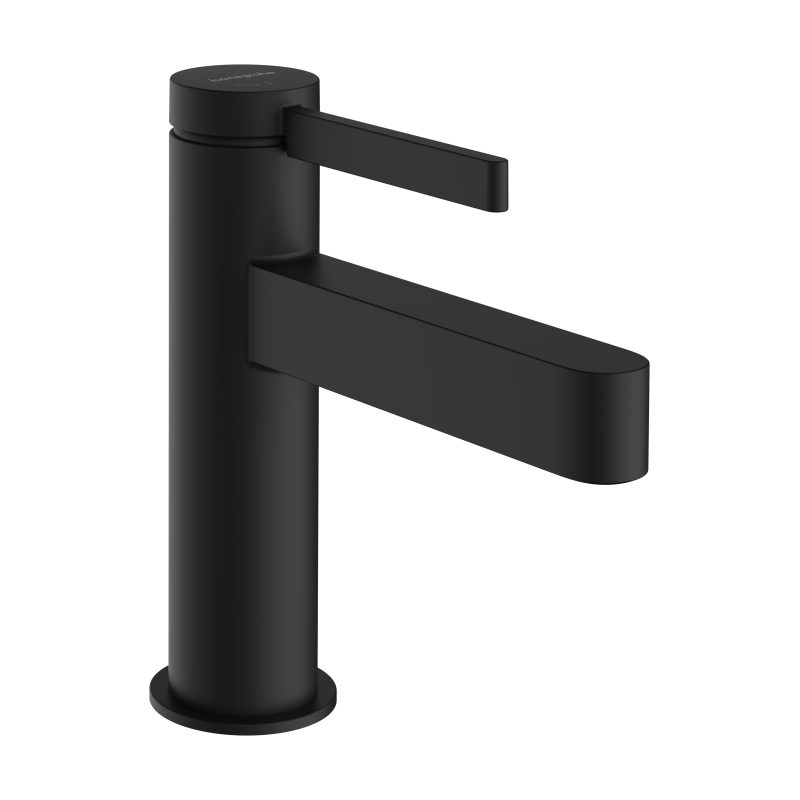 Jednouchwytowa bateria umywalkowa 100 CoolStart z kompletem odpływowym Push-Open Czarny Matowy Finoris HANSGROHE 76012670