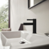 Jednouchwytowa bateria umywalkowa 100 CoolStart z kompletem odpływowym Push-Open Czarny Matowy Finoris HANSGROHE 76012670