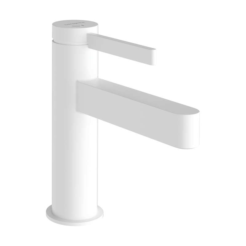 Jednouchwytowa bateria umywalkowa 100 CoolStart z kompletem odpływowym Push-Open Biały Matowy Finoris HANSGROHE 76012700