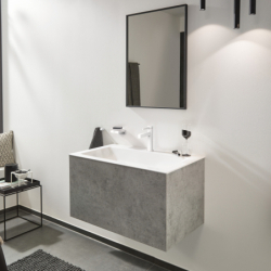 Jednouchwytowa bateria umywalkowa 100 CoolStart z kompletem odpływowym Push-Open Biały Matowy Finoris HANSGROHE 76012700