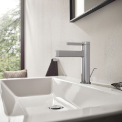 Jednouchwytowa bateria umywalkowa 110 CoolStart z kompletem odpływowym z cięgłem Chrom Finoris HANSGROHE 76025000