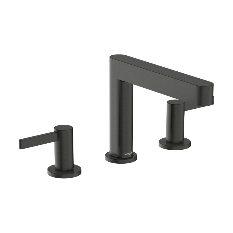 3-otworowa bateria umywalkowa 110 z kompletem odpływowym Push-Open Czarny Chrom Szczotkowany Finoris HANSGROHE 76033340