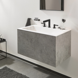 3-otworowa bateria umywalkowa 110 z kompletem odpływowym Push-Open Czarny Chrom Szczotkowany Finoris HANSGROHE 76033340