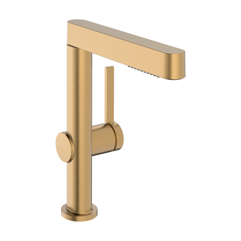 Jednouchwytowa bateria umywalkowa 230 z obrotową wylewką i kpl odpływowym Push-Open Brąz Szczotkowany Finoris HANSGROHE 76060140