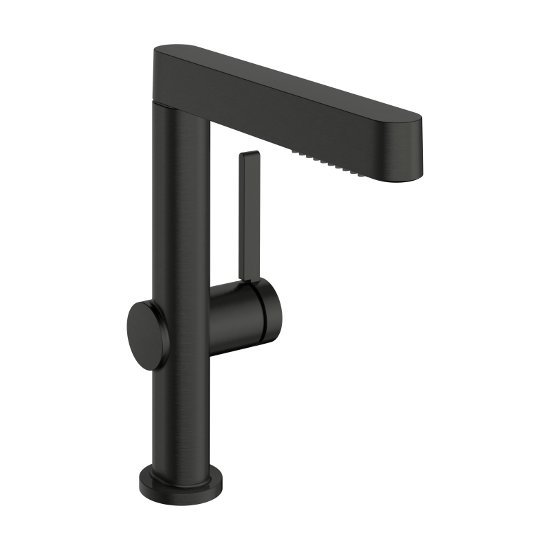 Bateria umywalkowa 230 z wyciąganą wylewką 2jet i kpl. odpływ. Push-Open Czarny Chrom Szczotkowany Finoris HANSGROHE 76063340