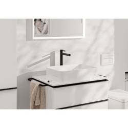 Bateria umyw. 260 CoolStart do umyw nablat z kpl odpływowym Push-Open Czarny Chrom Szczotkowany Finoris HANSGROHE 76072340