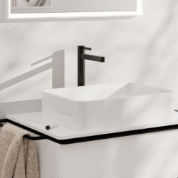 Bateria umyw. 260 CoolStart do umyw nablat z kpl odpływowym Push-Open Czarny Chrom Szczotkowany Finoris HANSGROHE 76072340