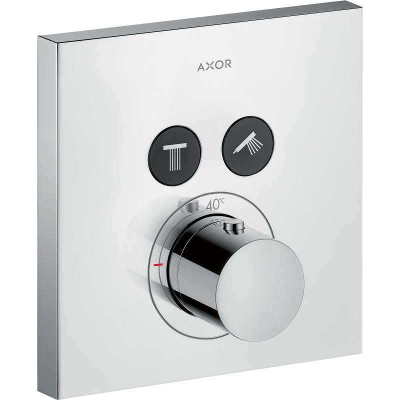 Bateria termostatyczna do 2 odbiorników, kwadratowy, podtynkowa Chrom ShowerSolutions AXOR 36715000